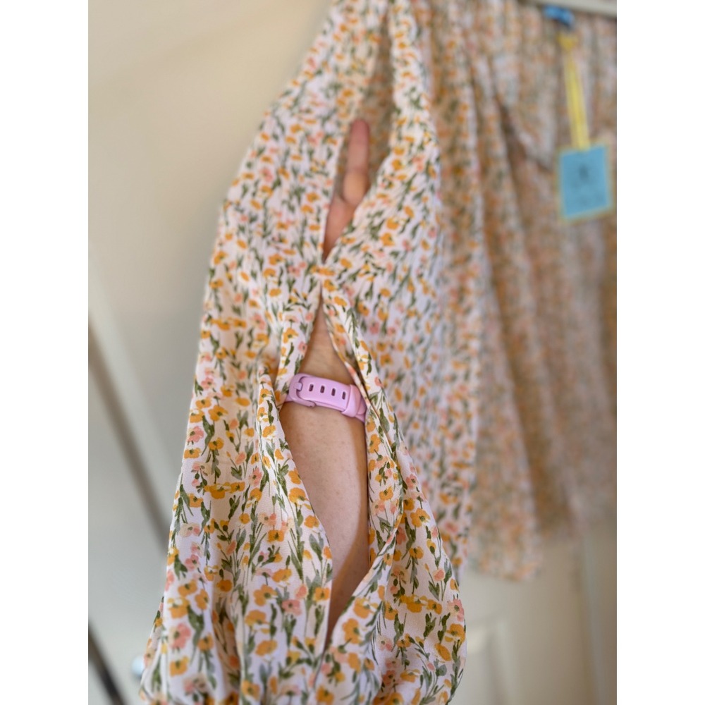 CeCe Women's Flowy Lightweight NWT Floral Print Summery Split Sleeve Blouse XL - Picture 5 of 13